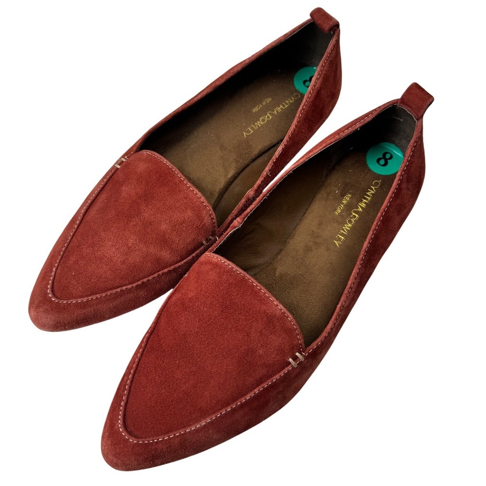 Cynthia Rowley Nash Loafers Womens 8 Paprika Suede Pointed Toe Flats W25433 Work - Picture 3 of 12